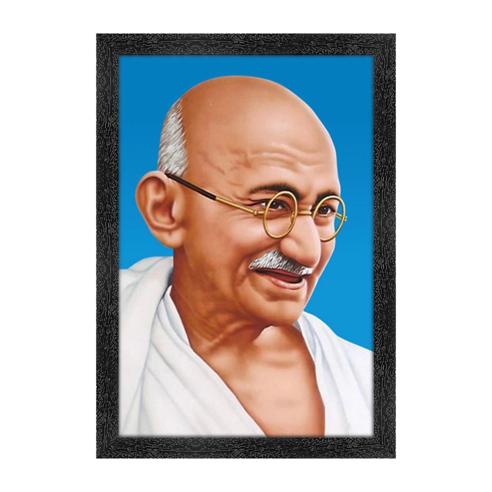 Amfyn Mahatma Gandhi Ji Painting with Synthetic Photo Frame (Multicolor)