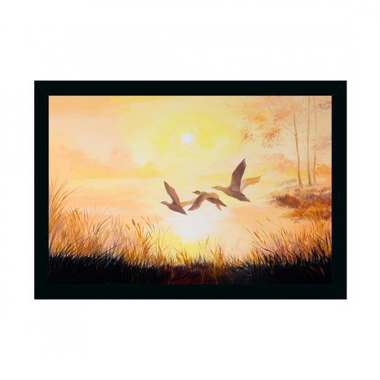 Amfyn Natural Scenery Painting with Synthetic Photo Frame (Multicolor)