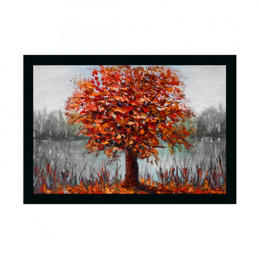 Amfyn Tree Painting Painting with Synthetic Photo Frame (Multicolor)