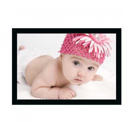 Amfyn Baby Photo Painting with Synthetic Photo Frame (Multicolor)