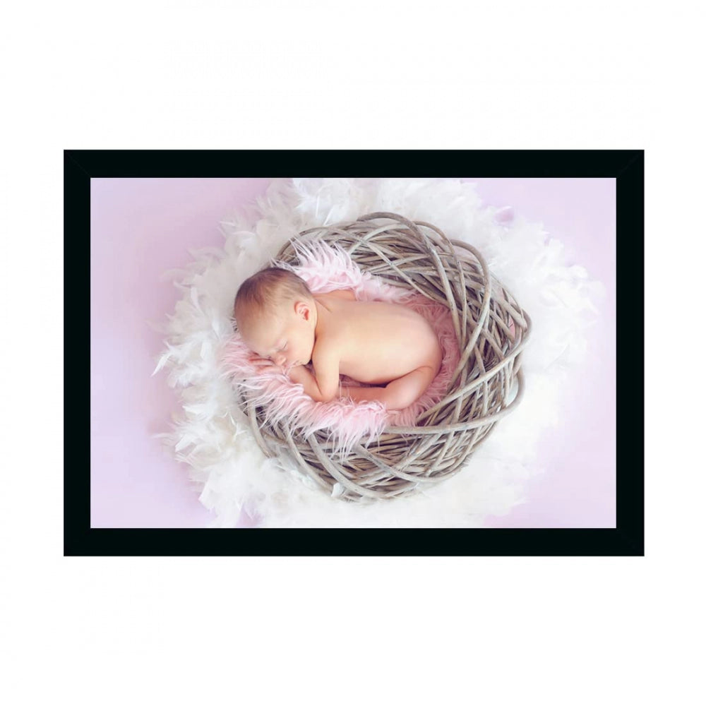 Fashion Baby Photo Painting with Synthetic Photo Frame (Multicolor)