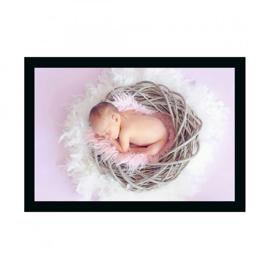 Fashion Baby Photo Painting with Synthetic Photo Frame (Multicolor)