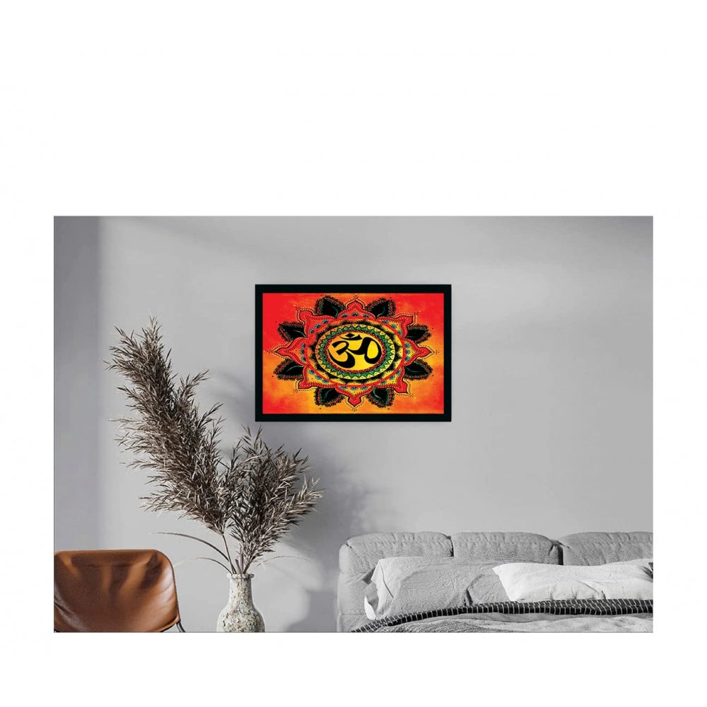 Amfyn Om Namah Shivay Painting with Synthetic Photo Frame (Multicolor)