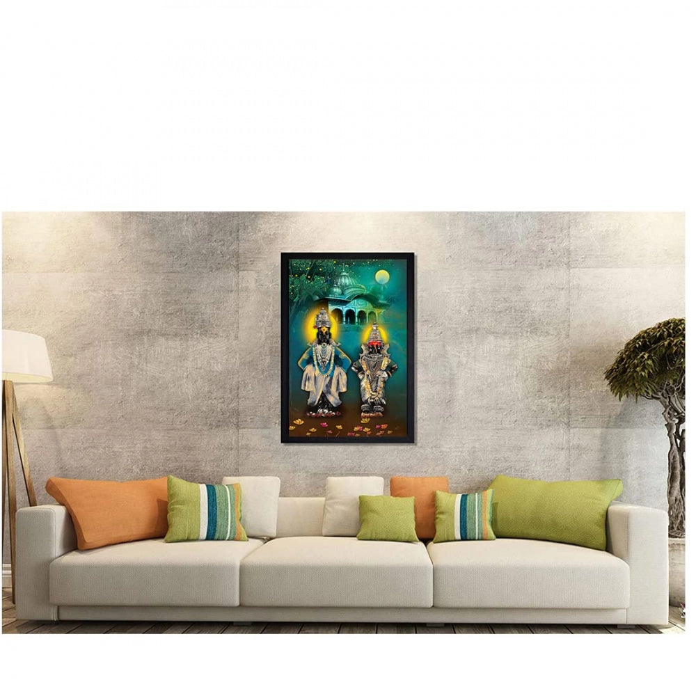 Amfyn Lord Vitthal Painting with Synthetic Photo Frame (Multicolor)