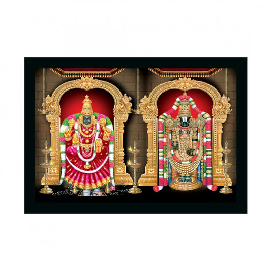 Amfyn Tirupati Balaji Painting with Synthetic Photo Frame (Multicolor)