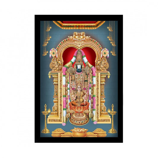 Amfyn Tirupati Balaji Painting with Synthetic Photo Frame (Multicolor)