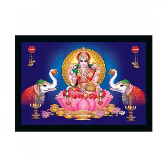Amfyn Maa Laxmi Painting with Synthetic Photo Frame (Multicolor)