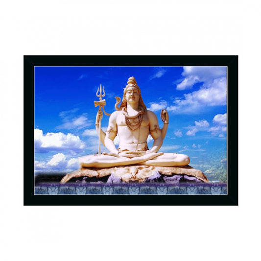 Fashion Lord Shiva Painting with Synthetic Photo Frame (Multicolor)