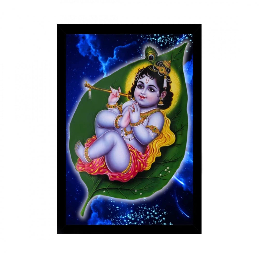 Amfyn Maa Yashoda Painting with Synthetic Photo Frame (Multicolor)