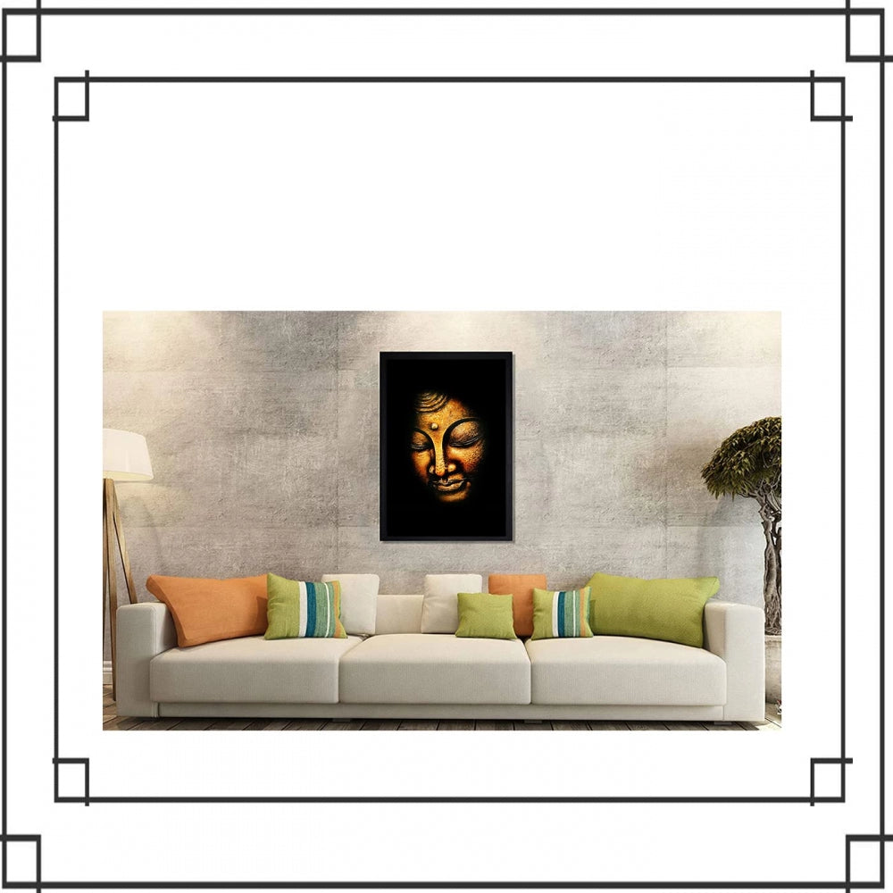 Fashion Buddha Painting with Synthetic Photo Frame (Multicolor)