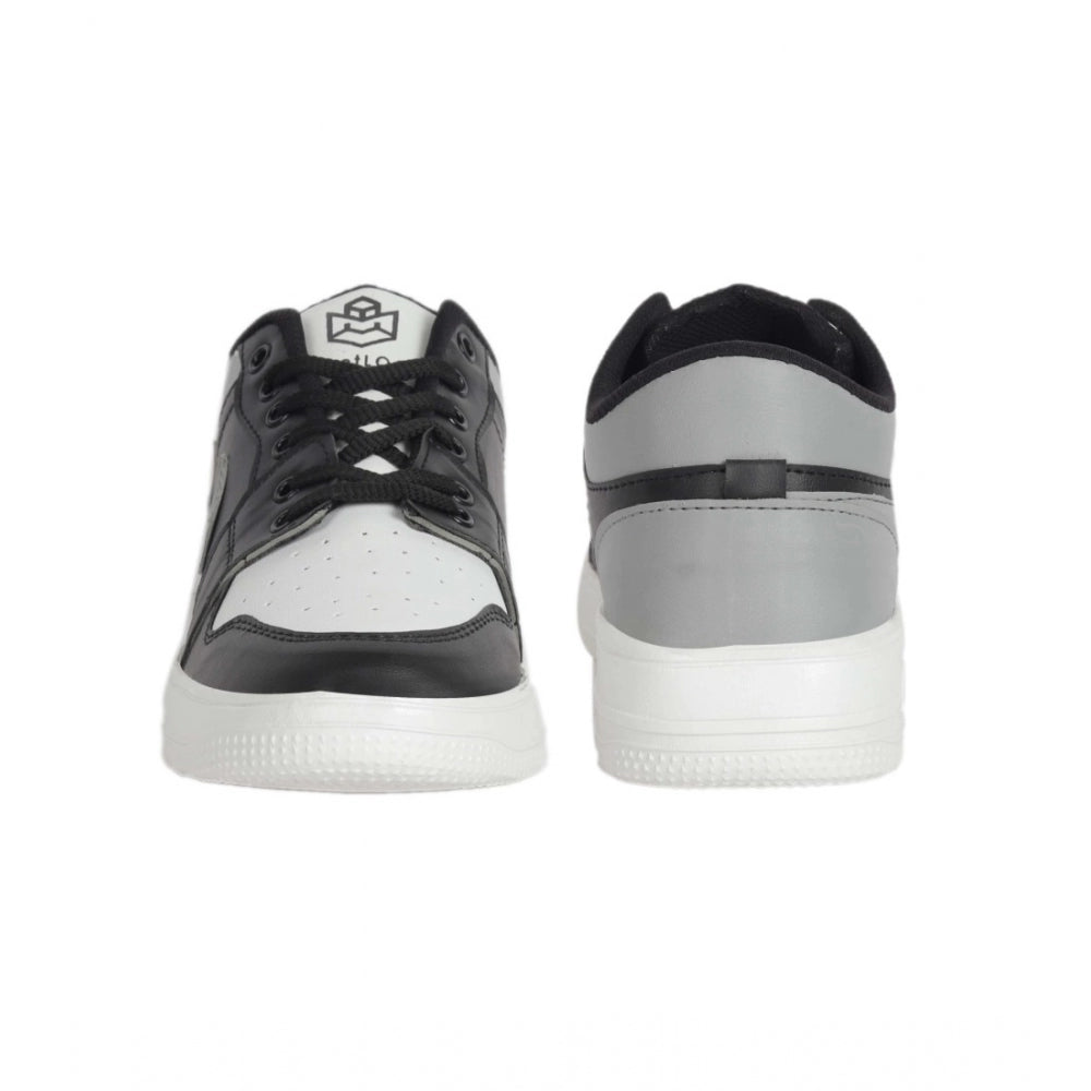 Amfyn Men's Solid Synthetic Casual Shoes (Black)