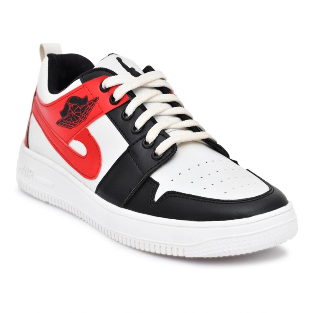Amfyn Men's Solid Synthetic Casual Shoes (White)