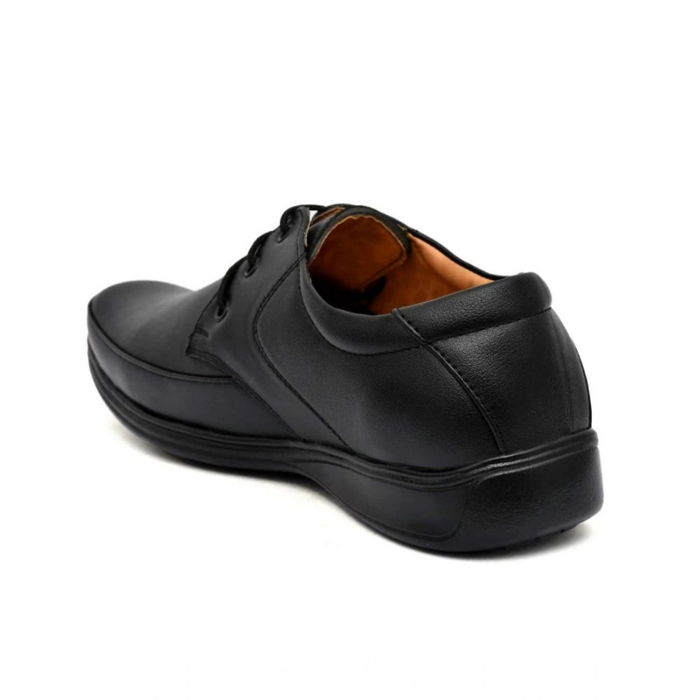 Amfyn Men's Solid Synthetic Leather Formal Shoes (Black)