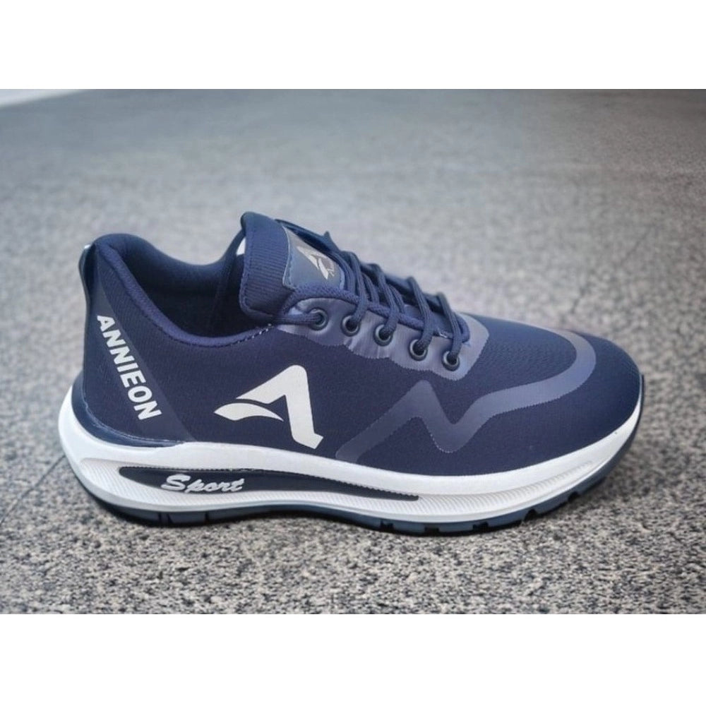 Amfyn Men's Solid Synthetic Casual Shoes (Navy Blue)