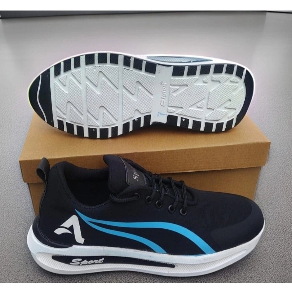 Amfyn Men's Solid Synthetic Casual Shoes (Blue)