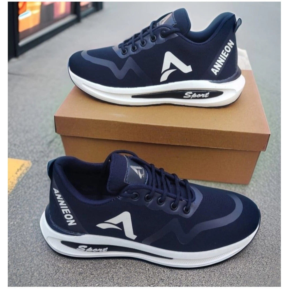 Amfyn Men's Solid Synthetic Casual Shoes (Navy Blue)