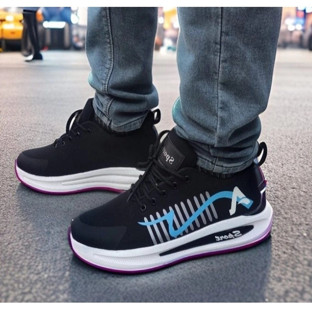 Amfyn Men's Solid Synthetic Casual Shoes (Blue)