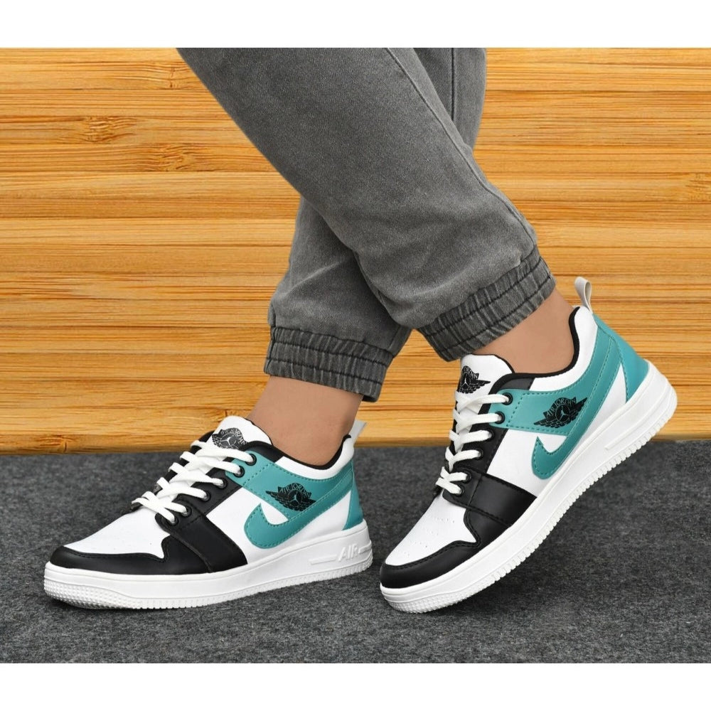 Amfyn Men's Solid Synthetic Casual Shoes (Sea-Green)
