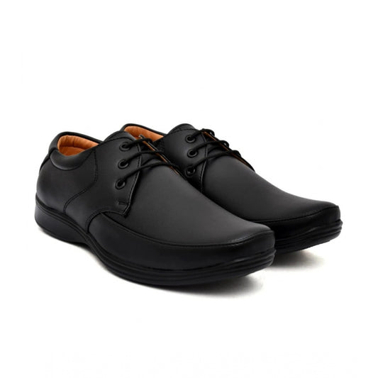 Amfyn Men's Solid Synthetic Leather Formal Shoes (Black)