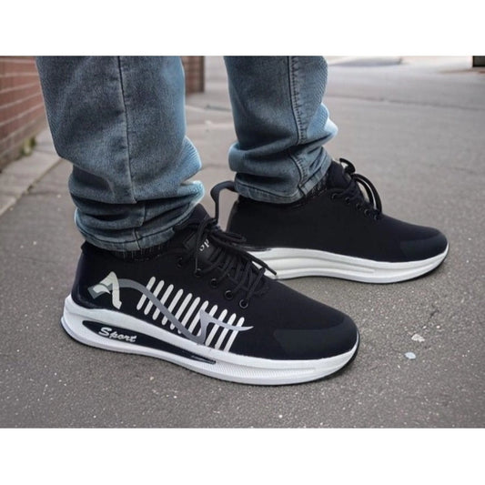 Amfyn Men's Solid Synthetic Casual Shoes (Blue)