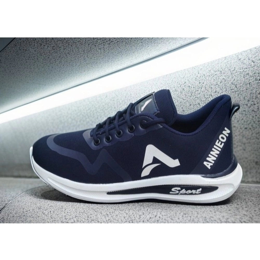 Amfyn Men's Solid Synthetic Casual Shoes (Navy Blue)