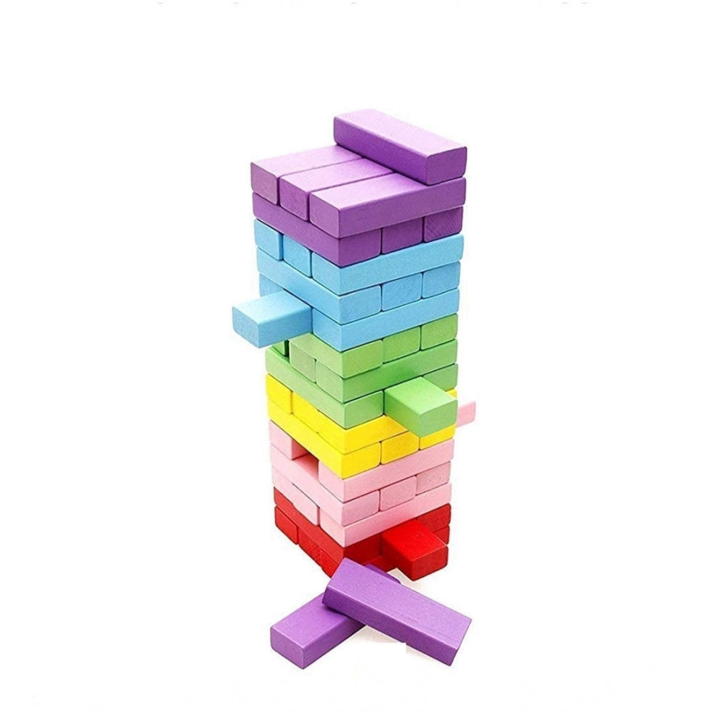 Amfyn Wood Wooden Building Blocks Game 48 Pcs Set (Assorted)