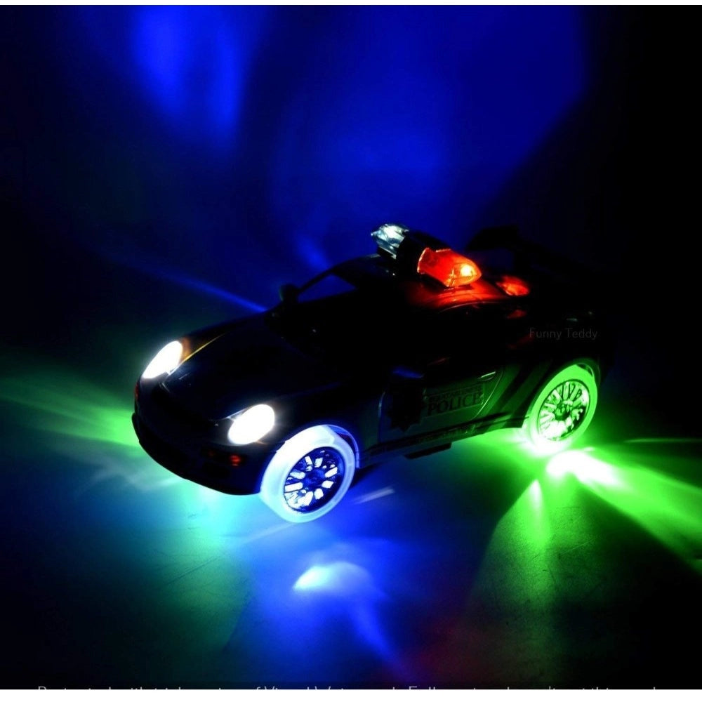 Amfyn Plastic Fun Flashing Lights In The Wheels And Realistic Sounds With Sirens Police Car Toy For Kids (White)