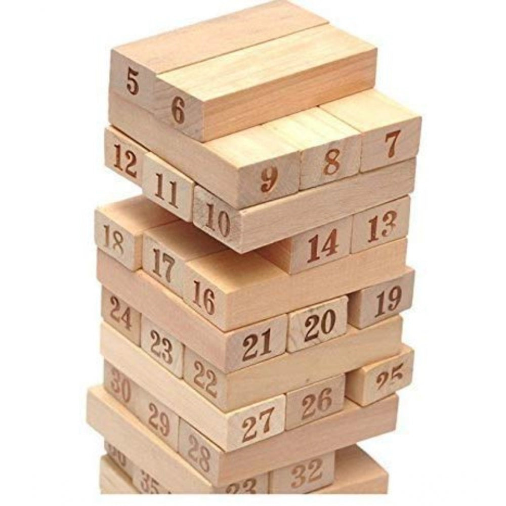 Amfyn Plastic 48 Pcs 3 Dice Challenging Wooden Blocks Board Games (Wood Color)