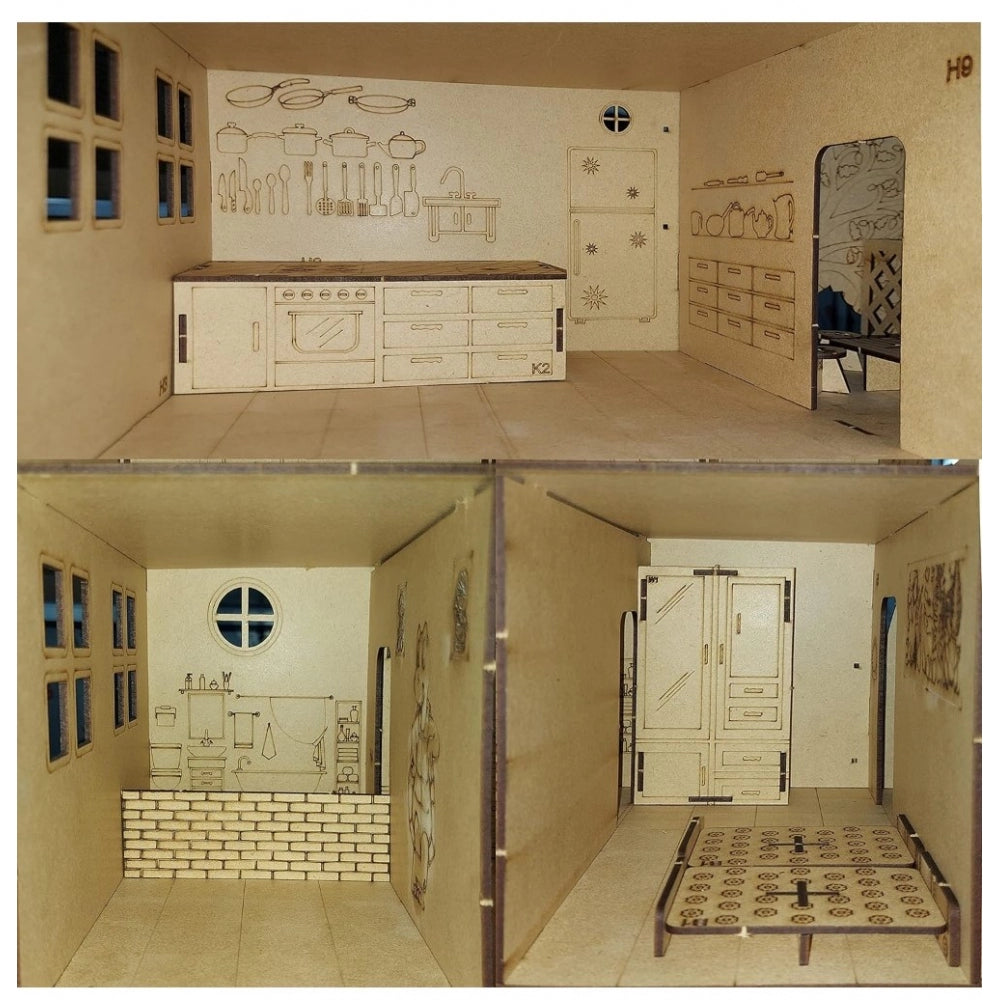 Amfyn Plastic Dollhouse For Girls With Furniture (Assorted)