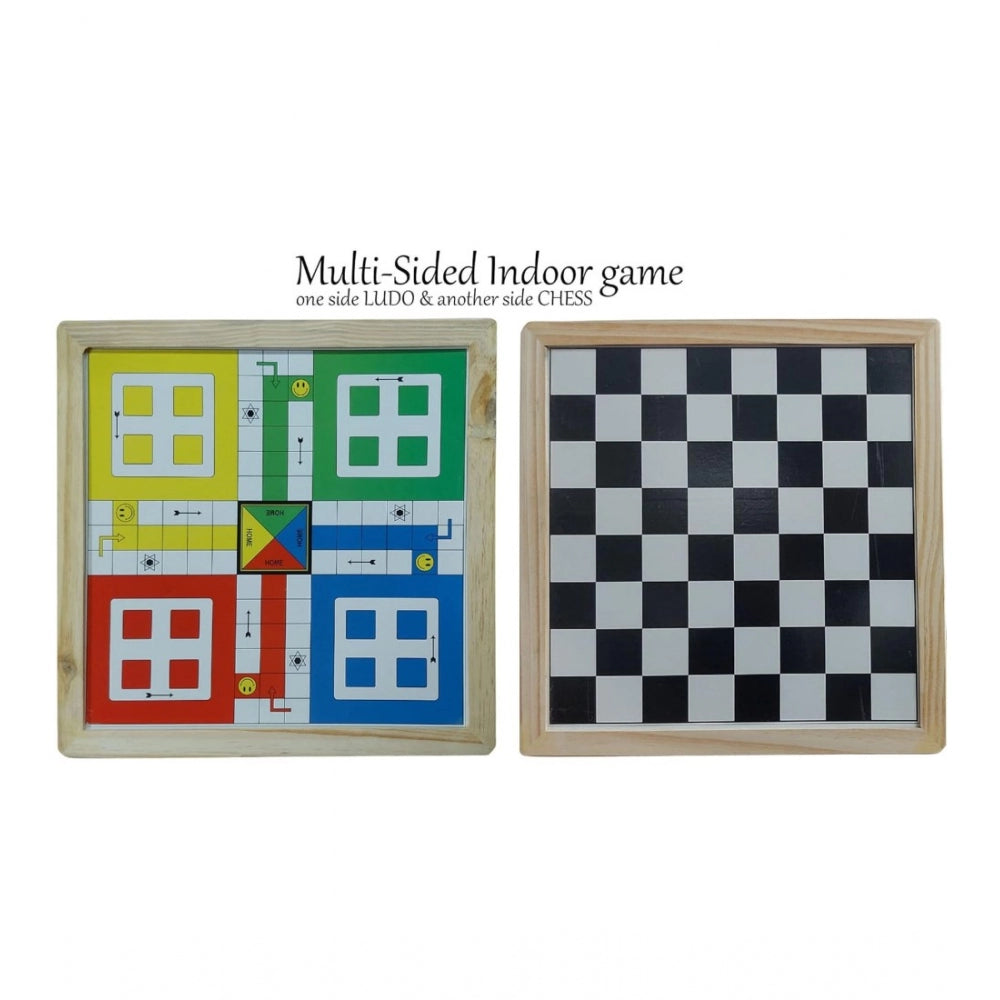 Amfyn Plastic Front And Back Ludo And Chess Board Games For Kids (Multicolor)