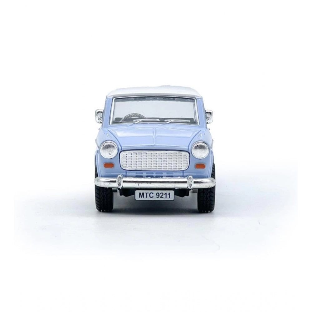 Amfyn Plastic Old Model Fiat Openable Doors Pull Back Action Collectible Car (Sky blue)