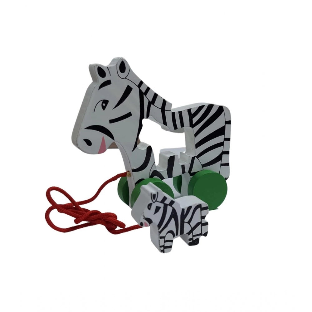 Amfyn Multicolor Pull Along Toy For Babies Toddlers Zebra (Multicolor)