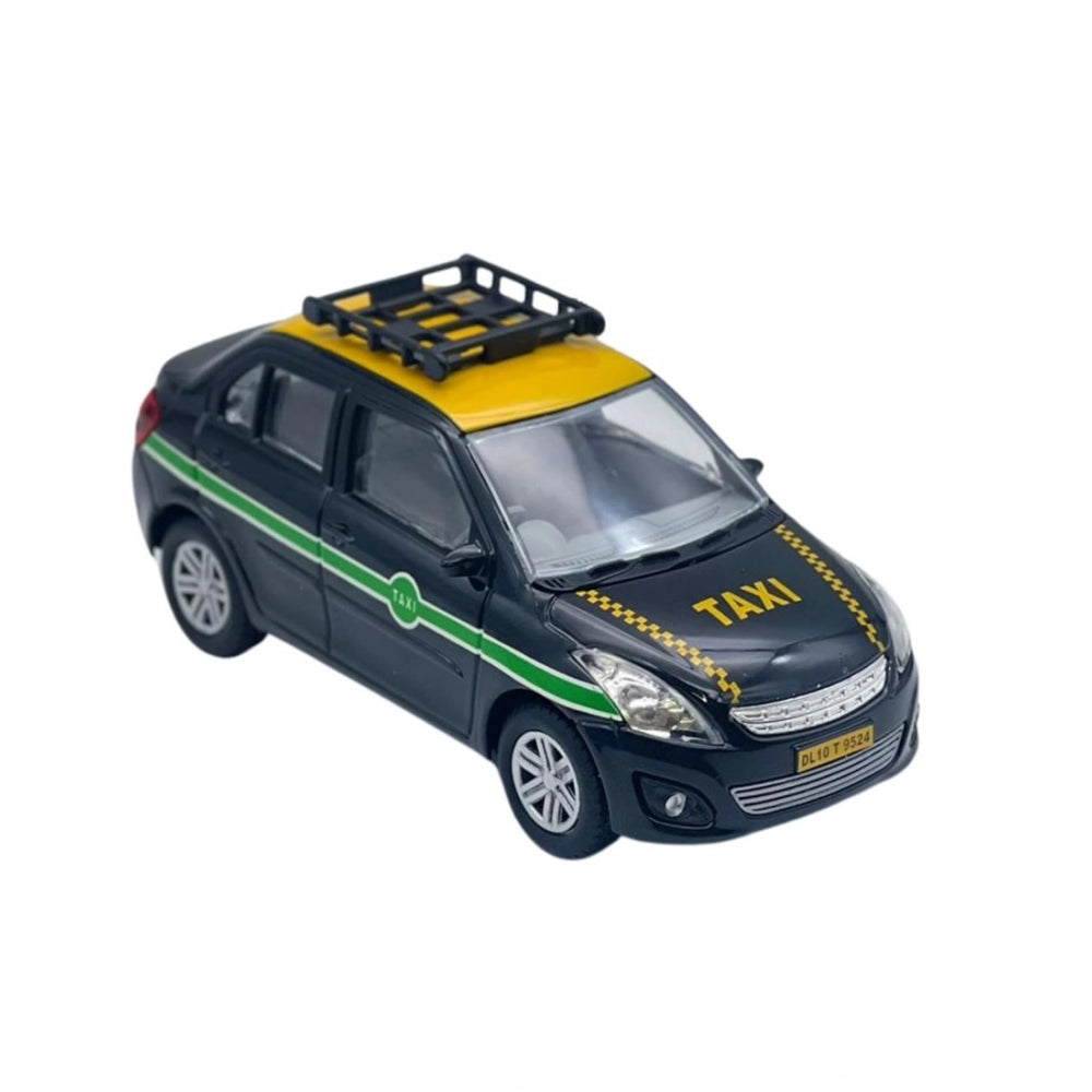 Amfyn Plastic Ola Uber Swift Taxi Model Openable Doors Pull Back Action Car For Kids (Black)