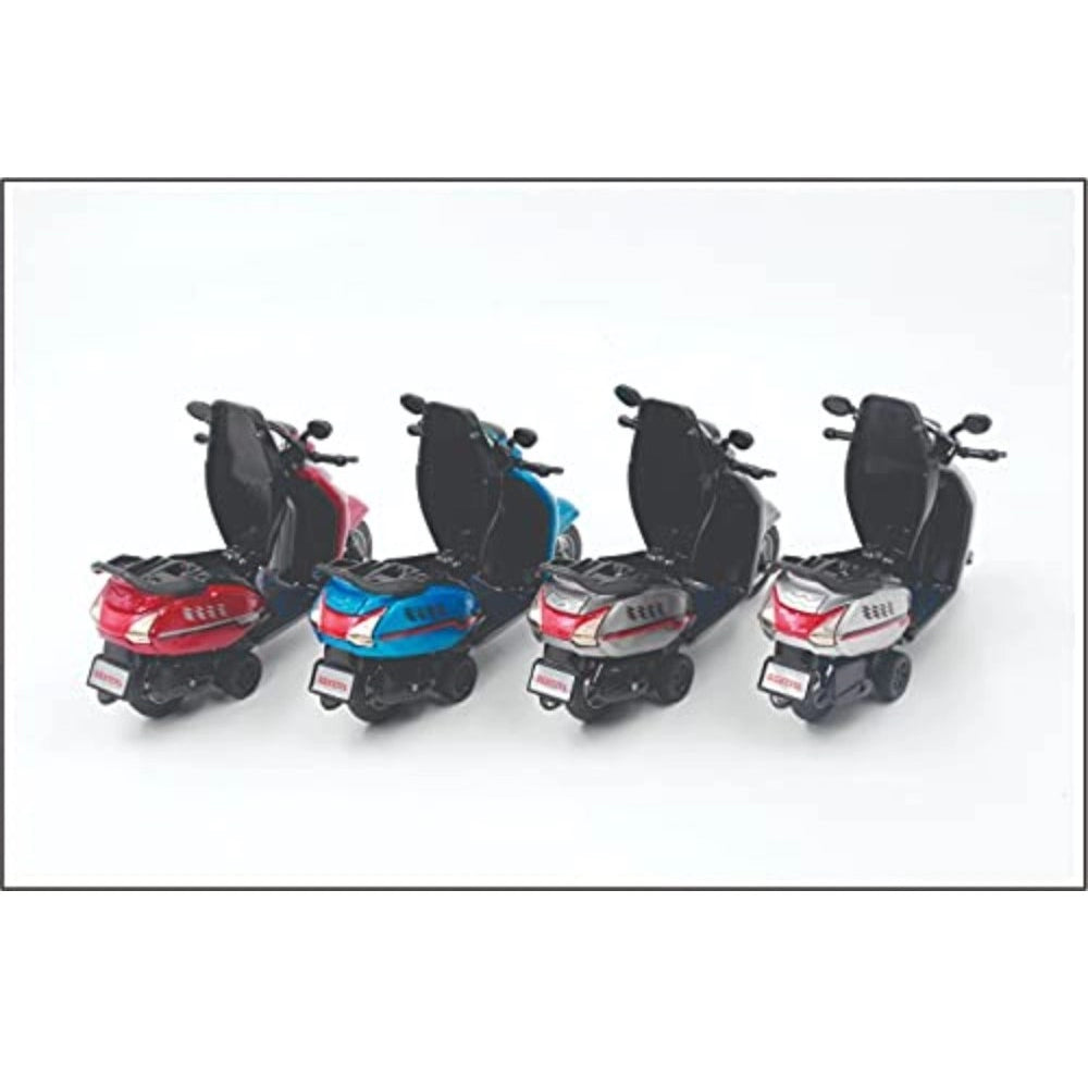 Amfyn Plastic Pullback Activa Scooter (White)