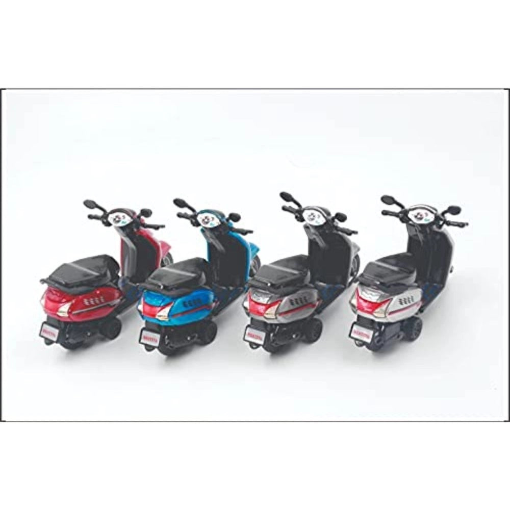 Amfyn Plastic Pullback Activa Scooter (White)