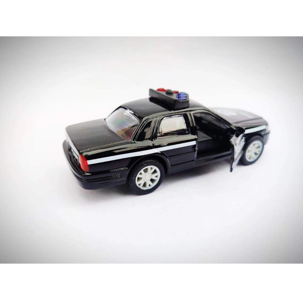 Amfyn Plastic Diecast Metal Pullback Police Car (Red)