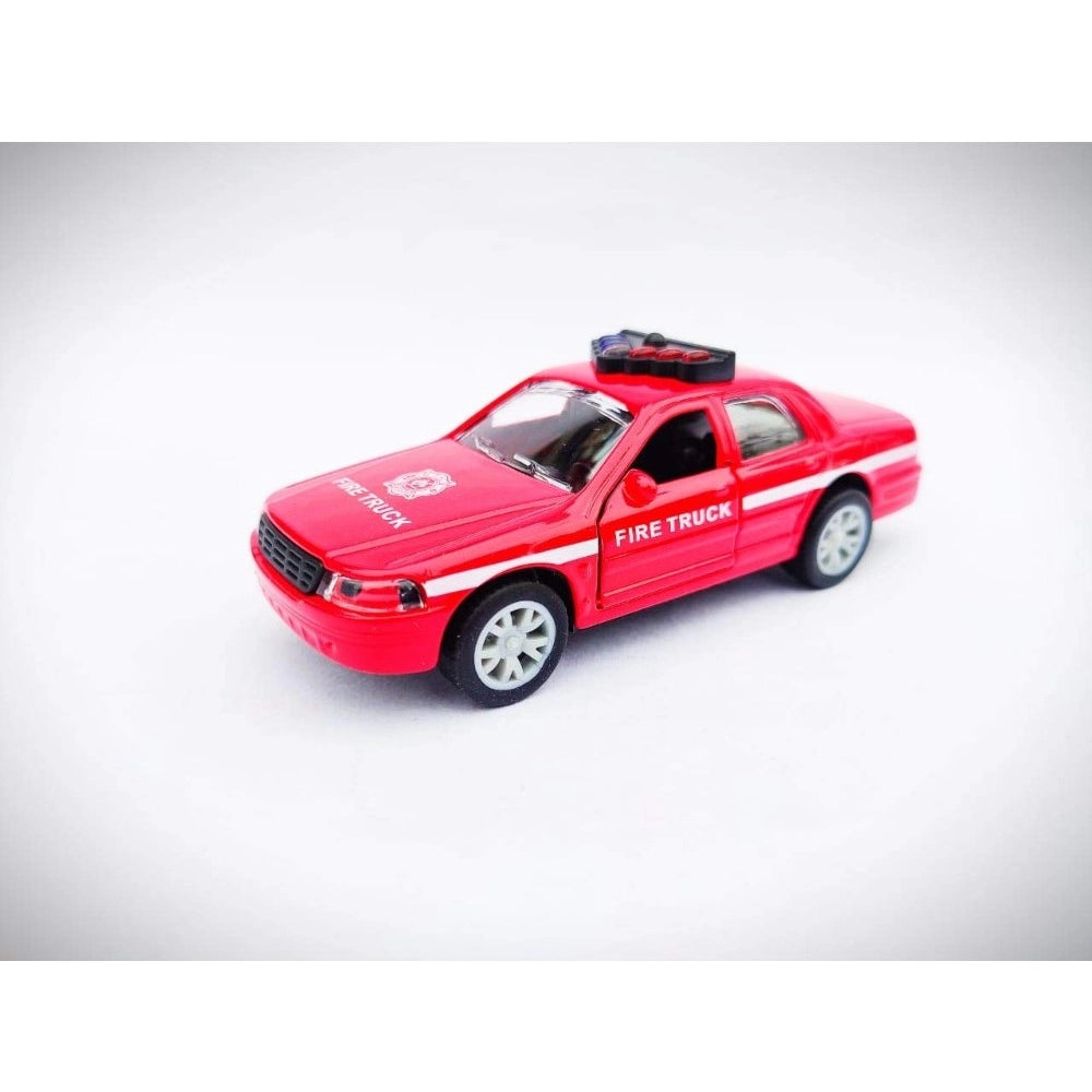 Amfyn Plastic Diecast Metal Pullback Police Car (Red)
