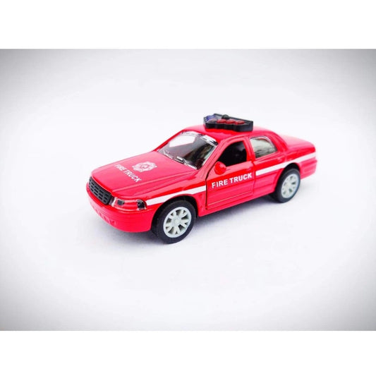 Amfyn Plastic Diecast Metal Pullback Police Car (Red)
