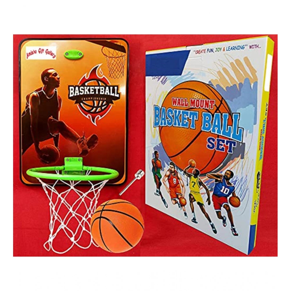 Amfyn Plastic Basketball For Kids Hanging Board With Ball (Multicolor)