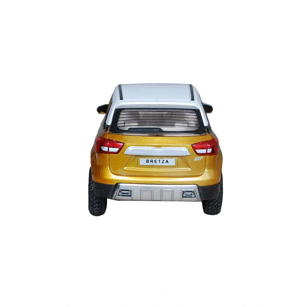 Amfyn Plastic Bretza Suv Pull Back Car (Gold)