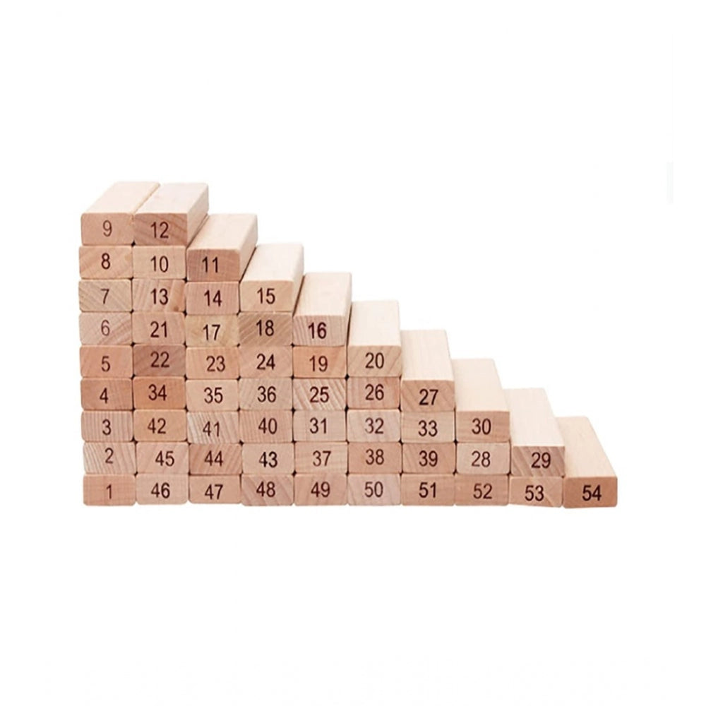 Amfyn Plastic 48 Pcs 3 Dice Challenging Wooden Blocks Board Games (Wood Color)