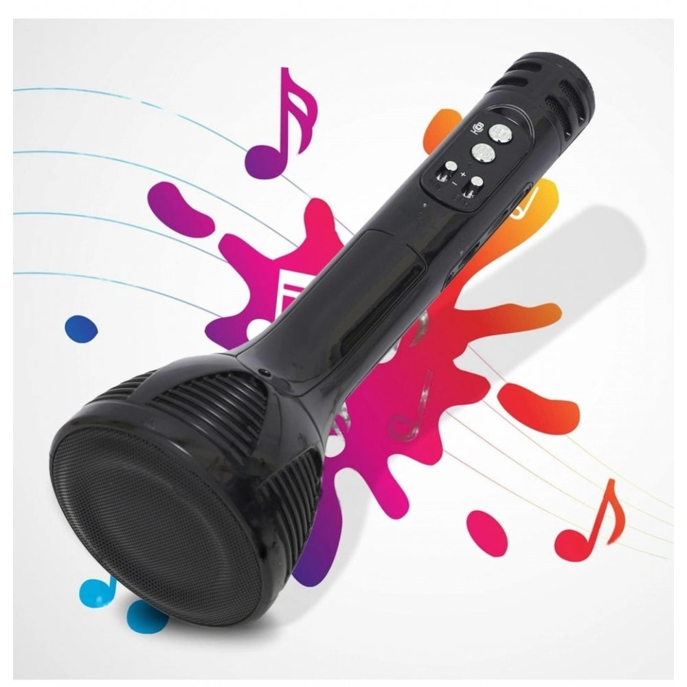 Amfyn Plastic Handheld MultiFunction Mic With Microphone Speaker (Black)