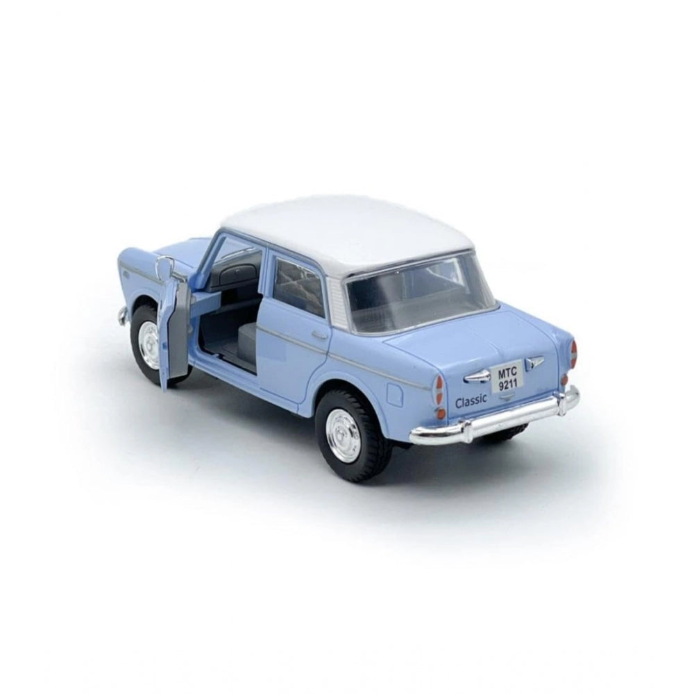 Amfyn Plastic Old Model Fiat Openable Doors Pull Back Action Collectible Car (Sky blue)