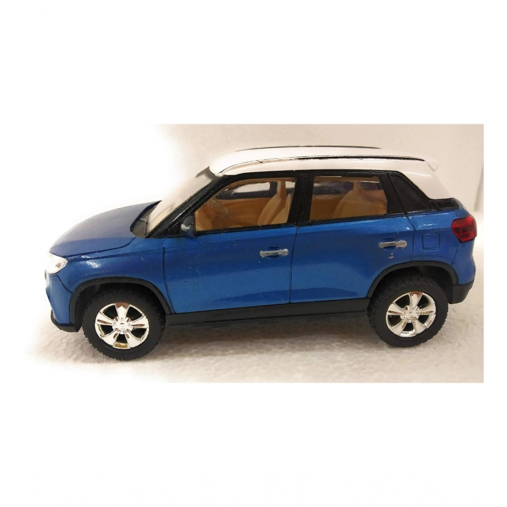 Amfyn Plastic Brezza Suv Pull Back Action Car (Blue)
