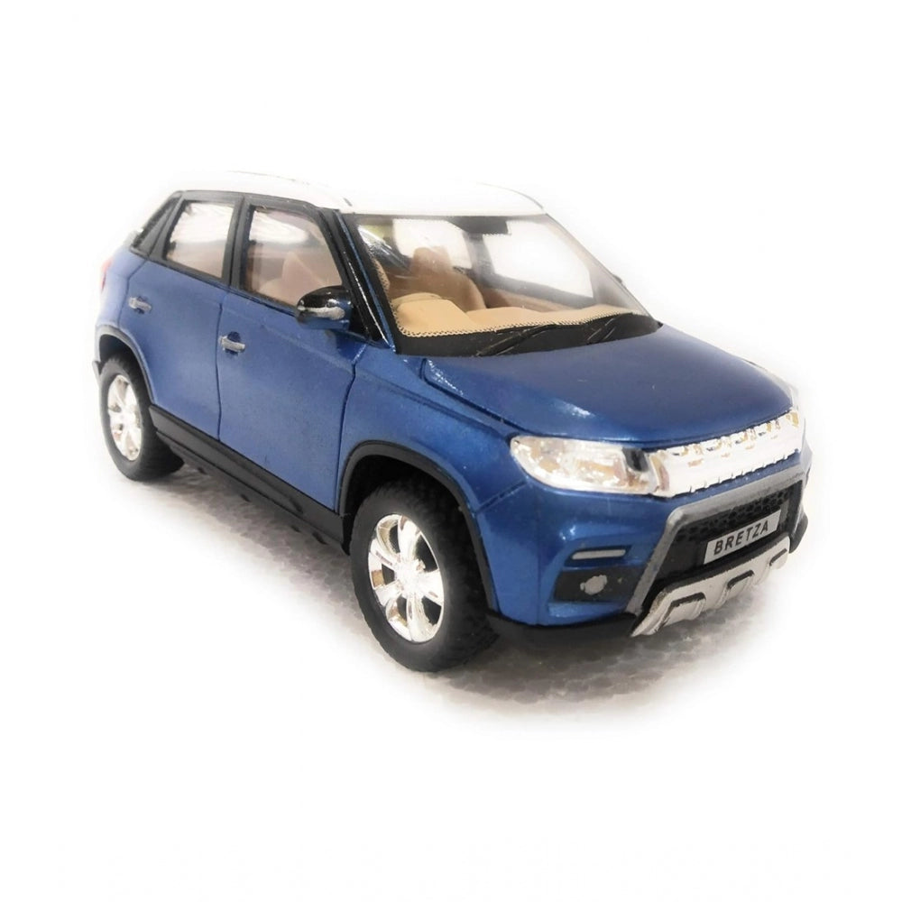 Amfyn Plastic Brezza Suv Pull Back Action Car (Blue)