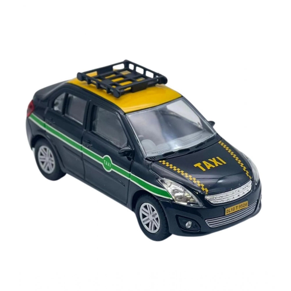 Amfyn Plastic Ola Uber Swift Taxi Model Openable Doors Pull Back Action Car For Kids (Black)