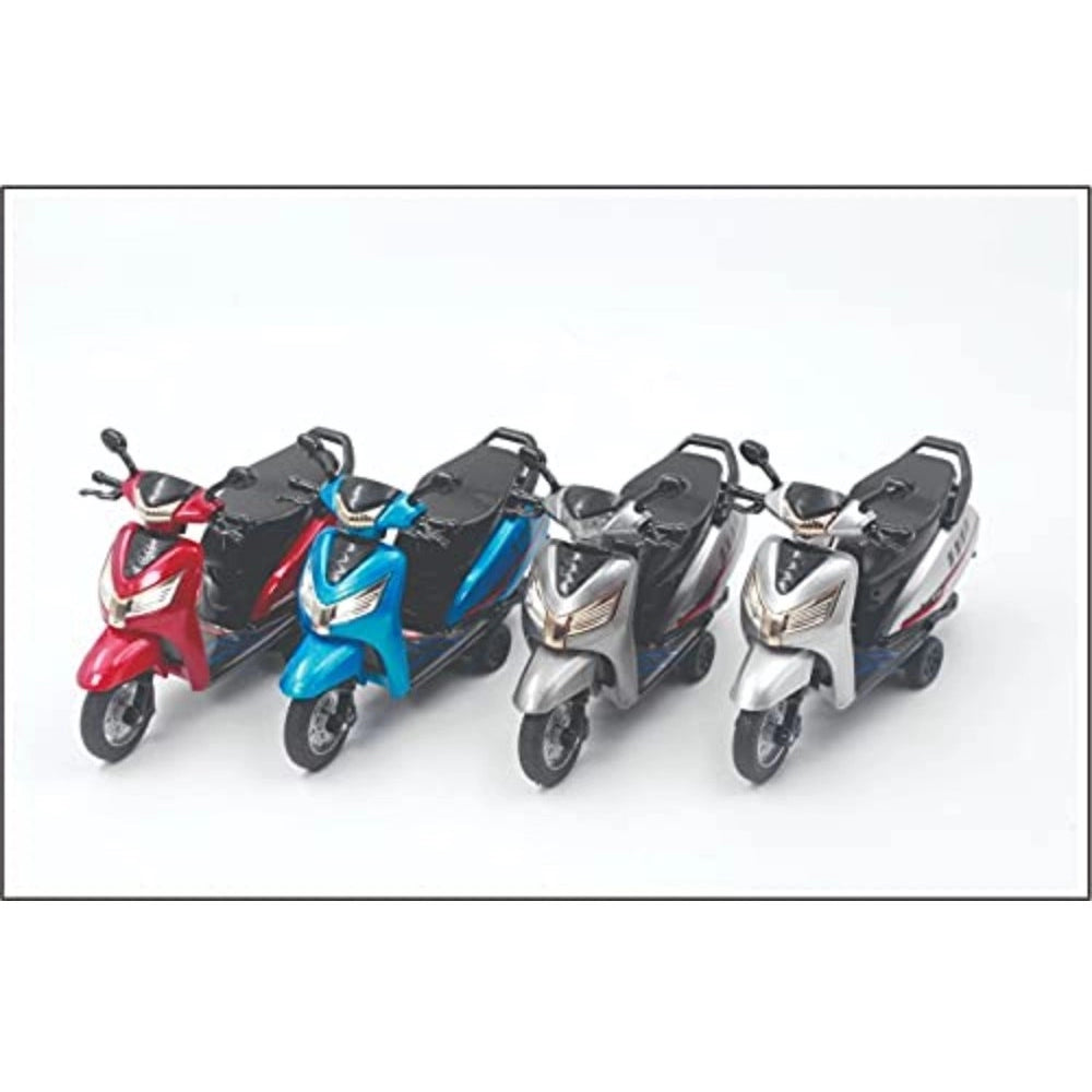 Amfyn Plastic Pullback Activa Scooter (White)