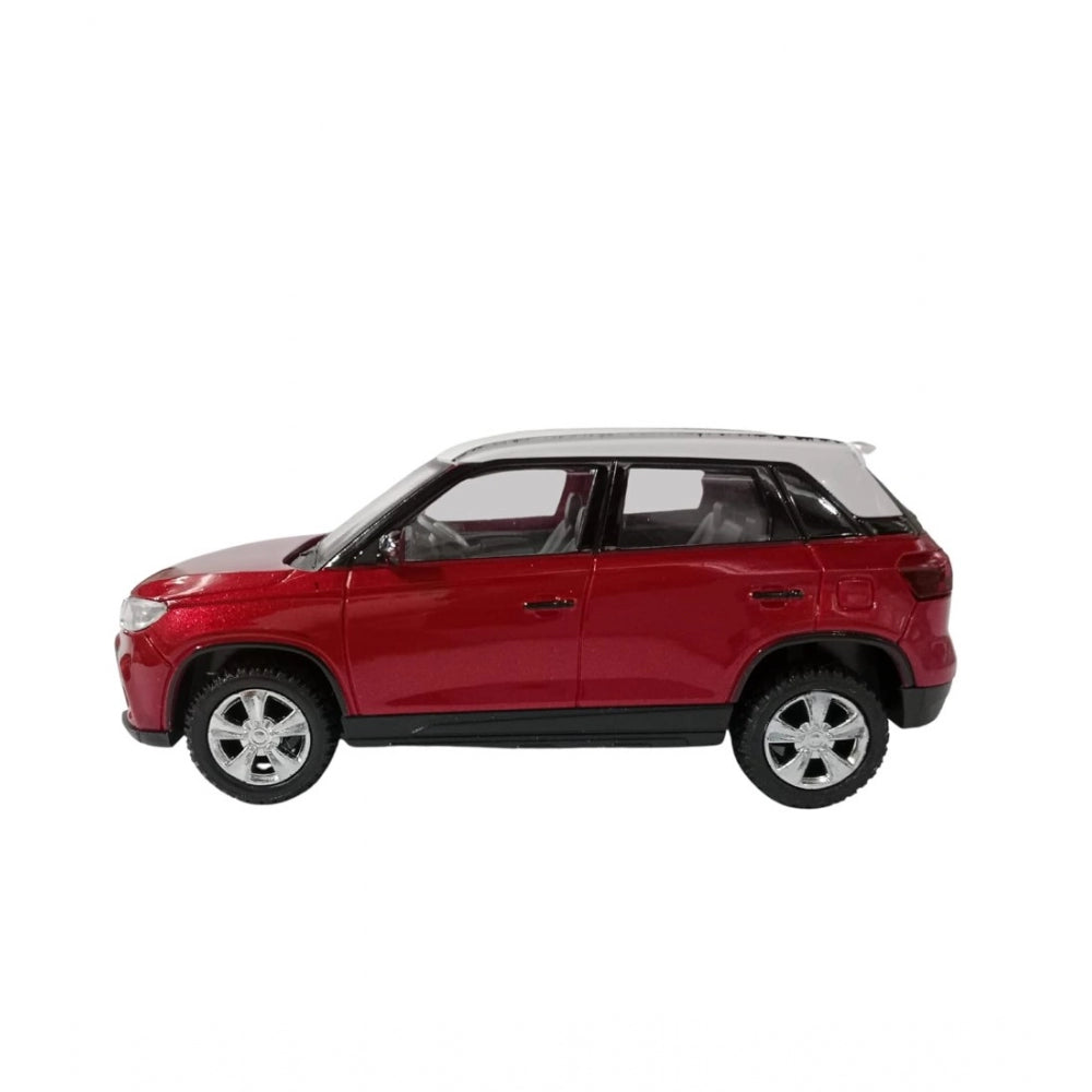 Amfyn Plastic Brezza Red White Suv Car For Kids (Red)