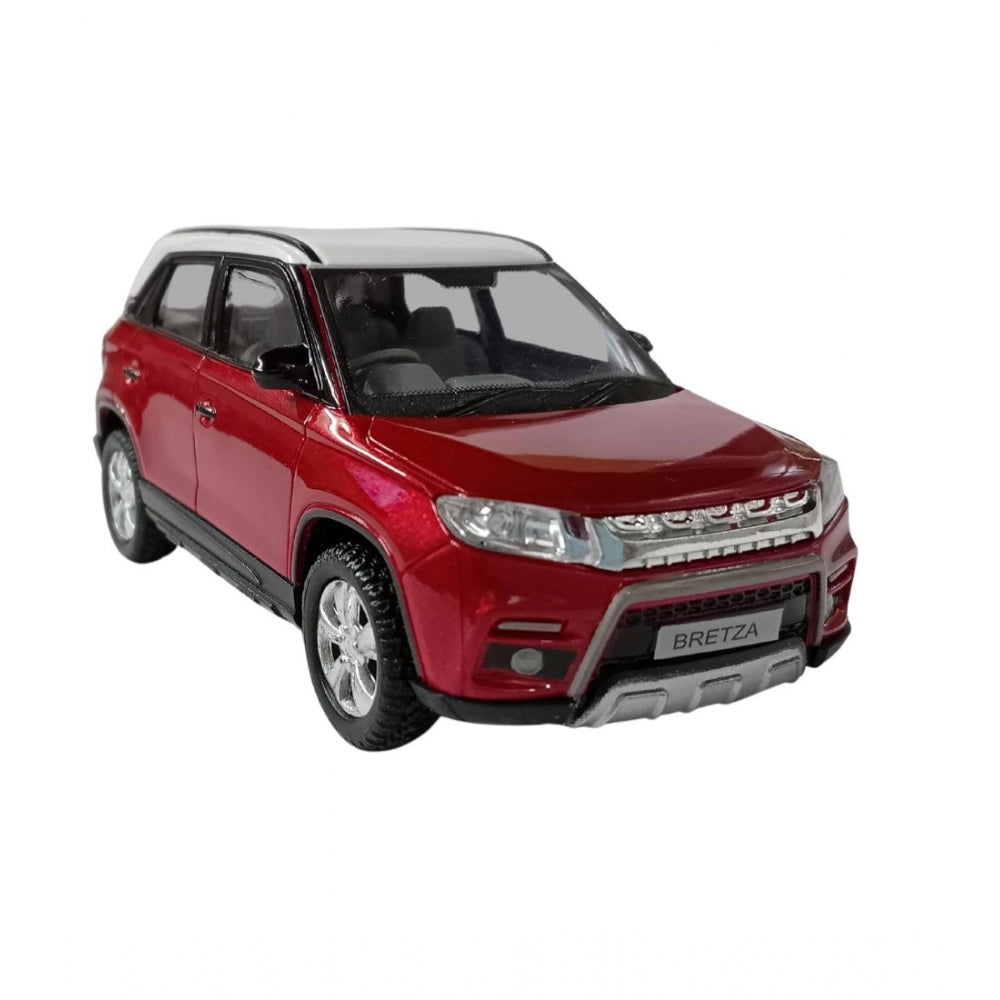 Amfyn Plastic Brezza Red White Suv Car For Kids (Red)