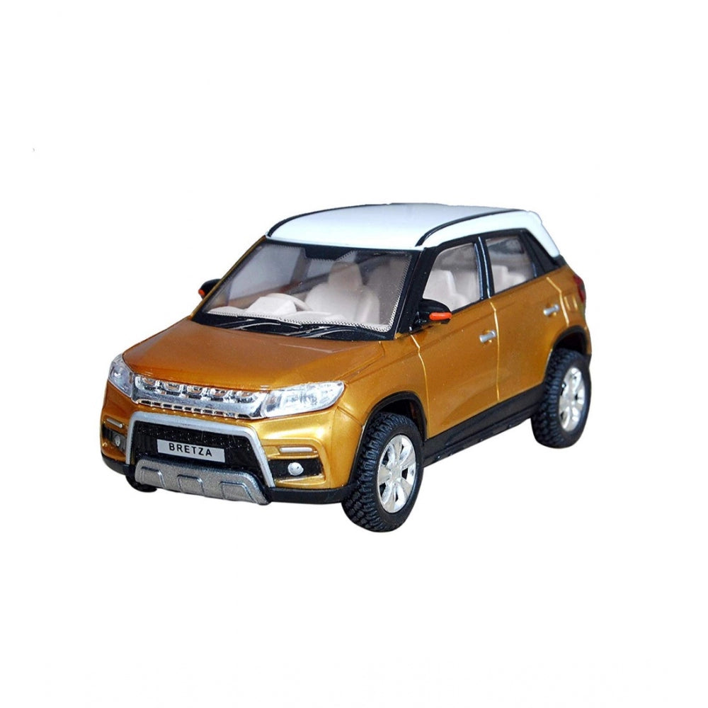 Amfyn Plastic Bretza Suv Pull Back Car (Gold)